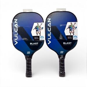 Pair Of Vulcan Blast Graphite Blue  Lightweight Pickleball Paddles  NWT